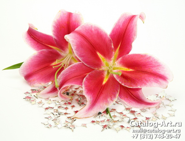 Натяжные потолки с фотопечатью - Розовые лилии 26